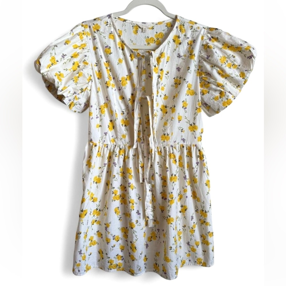 Sim & Sam Floral Baby Doll Tie Front Dress - Size M